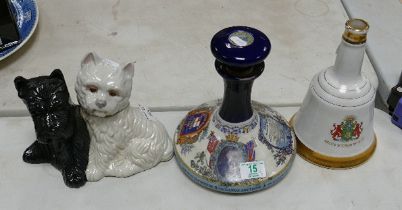 Pottery Advertising Spirit Decanters to include: Wade Pusser's Rum, Wade Bells Whisky & Black &