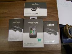 Wahoo branded cycling accessories: Speedplay zero pedal system, tension cleats x 2 & a GPS bike
