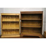 Two early 20th Century bookcases: 1 oak measuring 97.5cm h x 82cm w x 34cm deep together with one