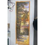Large Tropical Island Theme Painting: