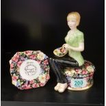 Royal Winton Limited edition figure Florence: with ceramic plaque, boxed