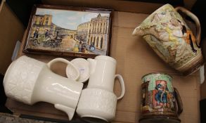Beswick ceramics: Midsummer Nights Dream jug, collectors mug, Regent Street plaque (a/f), coffee pot