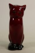 Royal Doulton Flambe Seated Cat: height 13cm