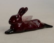 Royal Doulton Flambe Stretched Hare: length 10cm