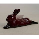 Royal Doulton Flambe Stretched Hare: length 10cm