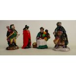 Royal Doulton Small Character Figures: Balloon Seller, Town Crier, Good King Wenceslas & Guy