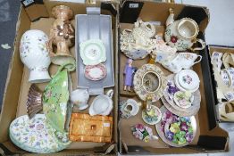 A mixed collection of items to include: Minton Haddon Hall Vase & Plates, Floral Decorated