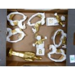 Mintons Seconds Quality Gilded Nursery Theme Ornaments (8) :