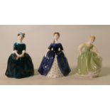 Royal Doulton Small Lady Figures: Fair Maiden, Debbie & Cherie(all seconds)(3)