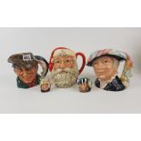 Royal Doulton large character jugs, The Poacher, Santa Claus (2nd), Pearly Queen (2nd) together with