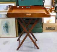 A large wooden serving table: top measures 75cm x 39.5cm