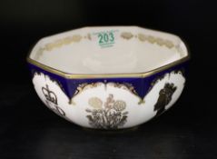 Royal Worcester Commemorative Bowl: diameter 17cm, boxed