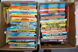 A large collection of 1970s' & Later Dandy & Beano Annuals( 2 trays)