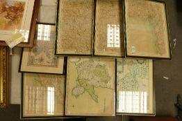 A collection of framed Maps of North Wales & Surrounding area's: (7)