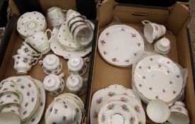 A mixed collection of tea ware items: including Royal Albert Sweet Violets tea cups, floral part tea