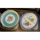 Wedgwood Sarah's Garden pattern items: 2 x lasagne dishes, 2 x flan dishes and a vegetable dish.