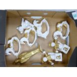 Mintons Seconds Quality Gilded Nursery Theme Ornaments (8) :