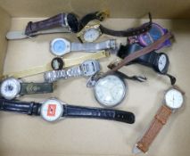 A collection of wrist watches: to include Rotary, Saxon together with a Ingersoll pocket watch