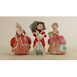 Royal Doulton Small Lady Figures: Cissie HN1809, Miss Moffatt HN1936 & Goody To Shoes(3)