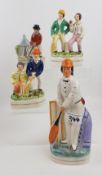 Collection of Staffordshire Sporting Figures - 3 Cricket & 1 Golf