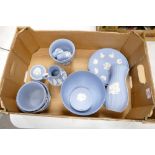 Wedgwood jasperware to include: bowl, salt and pepper, vase, planters, jug etc