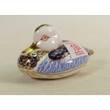 Royal Crown Derby duck paperweight: Gold stopper