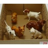 Beswick small dogs to include: Dalamtion, corgi ( 1 matt, 1 gloss), Jack Russell, Bull Dog and