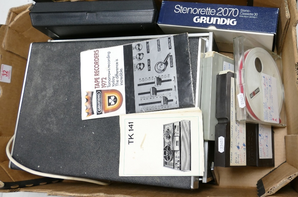 Grundig TK 141 tape recorder: together with tapes , Grundig Stenorette 2070 cassette player and a - Image 2 of 2