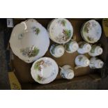 A collection of Regency branded hunting theme tea ware: