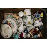 Tray of Ceramics: Wedgwood, Poole, Portmeirion, Sylvac etc.