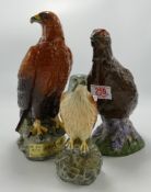 Beswick whisky flasks: to include grouse 2561, Kestrel 2639 and Eagle 2678 (3)