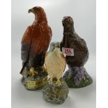 Beswick whisky flasks: to include grouse 2561, Kestrel 2639 and Eagle 2678 (3)