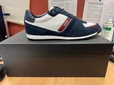Gents Hugo Boss navy/white trainers: Size 8 brand new in box RRP £139