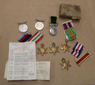 A group of Second World War medals: with documentation pertaining to 813059 - GNR. E. Tooth RA,