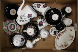 Tray of Royal Albert China to include: Masquerade Coffee Set, Old Country Roses, Lavender Rose etc.
