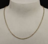 Two 9ct gold necklaces: one weighing 2.8g, the other with the letter 'B' initial weighs 1g (2).