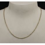 Two 9ct gold necklaces: one weighing 2.8g, the other with the letter 'B' initial weighs 1g (2).