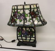 Tiffany style lamp: 58cm in height.