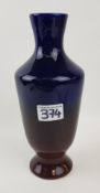 Black Ryden Tall High Fired Graduated Blue / Purple Vase: dated 10-2-03