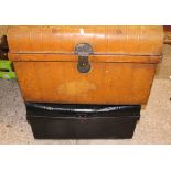 Two metal storage trunks: largest 69cm x 45cm x 41cm (2).