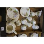 A collection of Regency branded hunting theme tea ware: