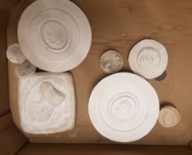 A collection of Plaster Cameo & Intaglio plaque moulds