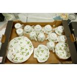 Wedgwood wild strawberry tea ware: to include cups, saucers, sandwich plate etc