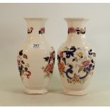 Masons Blue Mandalay Patterned Pair of Vases: height 31cm(2)