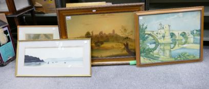 Four Framed Landscapes: largest 74cm x 54cm(4)