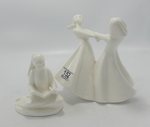 Royal Doulton reflections figures Best Friends: Hn4026 together with Storytime (2)