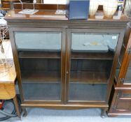 Glazed Mahogany Display cabinet / bookcase: height 143, width 118 & depth 32cm