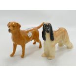 Beswick Labrador Soloman Wendover 1548: together with Afghan Hound Hajubah of Davien 2285 (2)