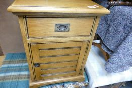 Quality Birchendale Furnishers Light Oak Bed side Cabinet: height 62cm, width 45cm and depth 46cm