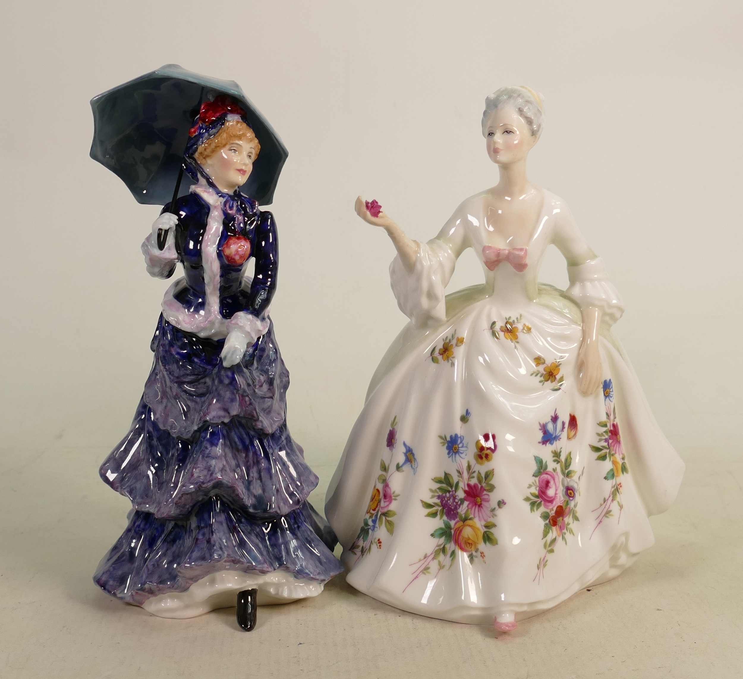 Royal Doulton Limited Edition Figure Les Parapluies HN3473: together with Diana HN2468(hand